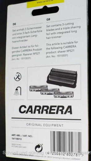 Rasierer Scherfolie+Klingen SET passend für No.521