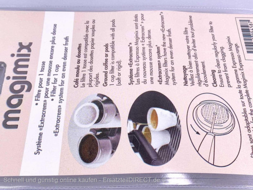 magimix Espresso Sieb Filter passend für 1 Tasse verwendbar passend für 11401