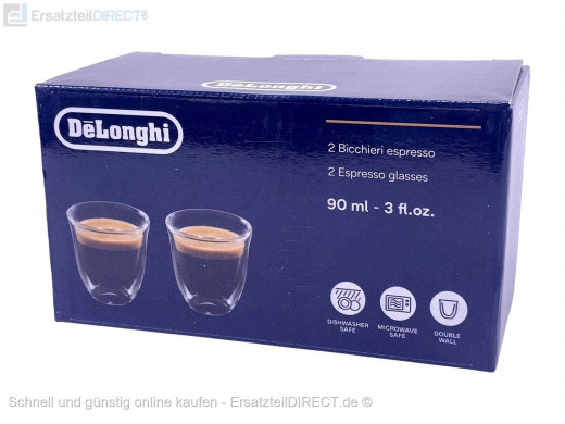 DeLonghi Espresso Thermogläser 2er-Set DLSC310