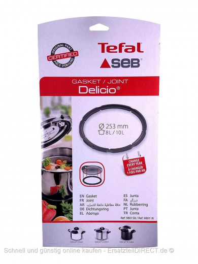 Tefal Schnellkochtopf Deckeldichtung für Delicio