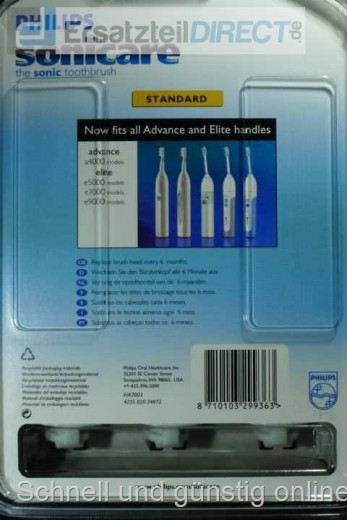 Ersatzbürsten HX7003 3er Sonicare 5 / 7/ 9