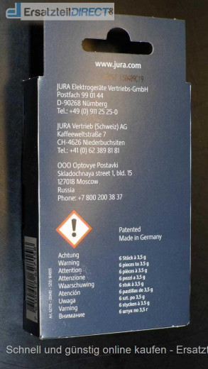 Jura KaffeeAutomaten Reinigungstabletten 6er Pack