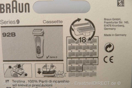 Scherteilekassette Kombipack Scherkopf 92B