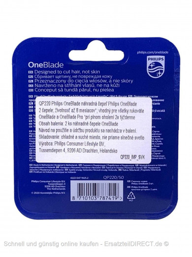 Barttrimmer 2x OneBlade QP2520 6510 QP6520