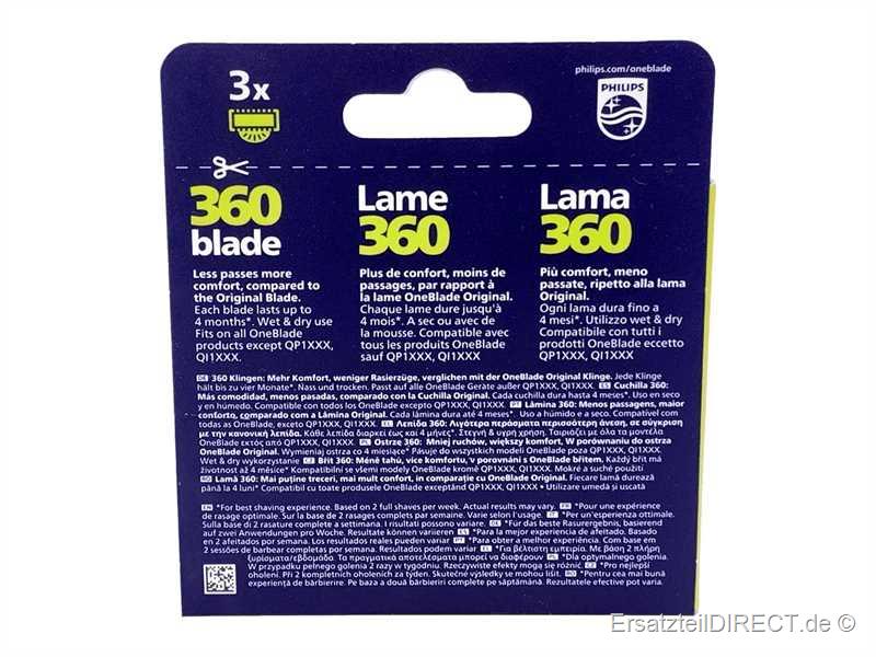 Barttrimmer 3x OneBlade QP2520 QP2630 6650