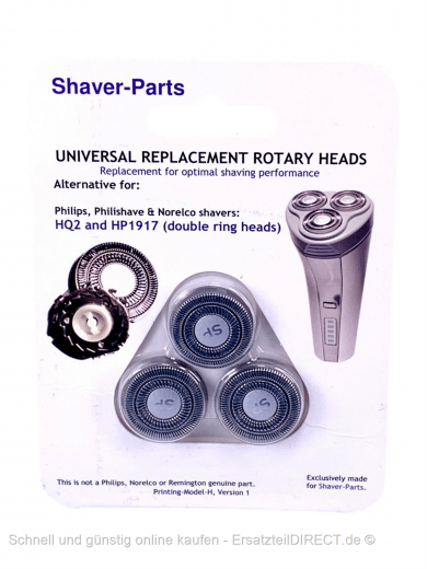 Shaver-Parts 3er Universalscherköpfe Typ4