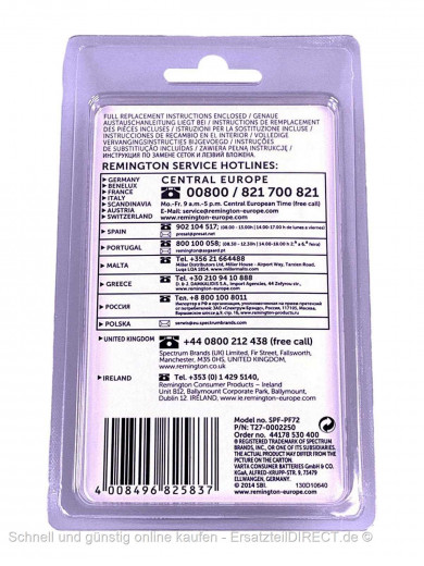 Rasierer Kombipack SPF-PF72 passend für PF7200