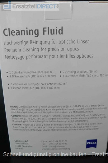 Zeiss Brillenreiniger 2x 60ml. Sprühflasche + Tuch
