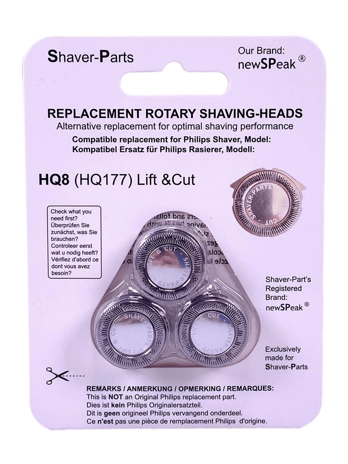 Rasierer Ersatz-Scherköpfe 3x HQ8* HQ177