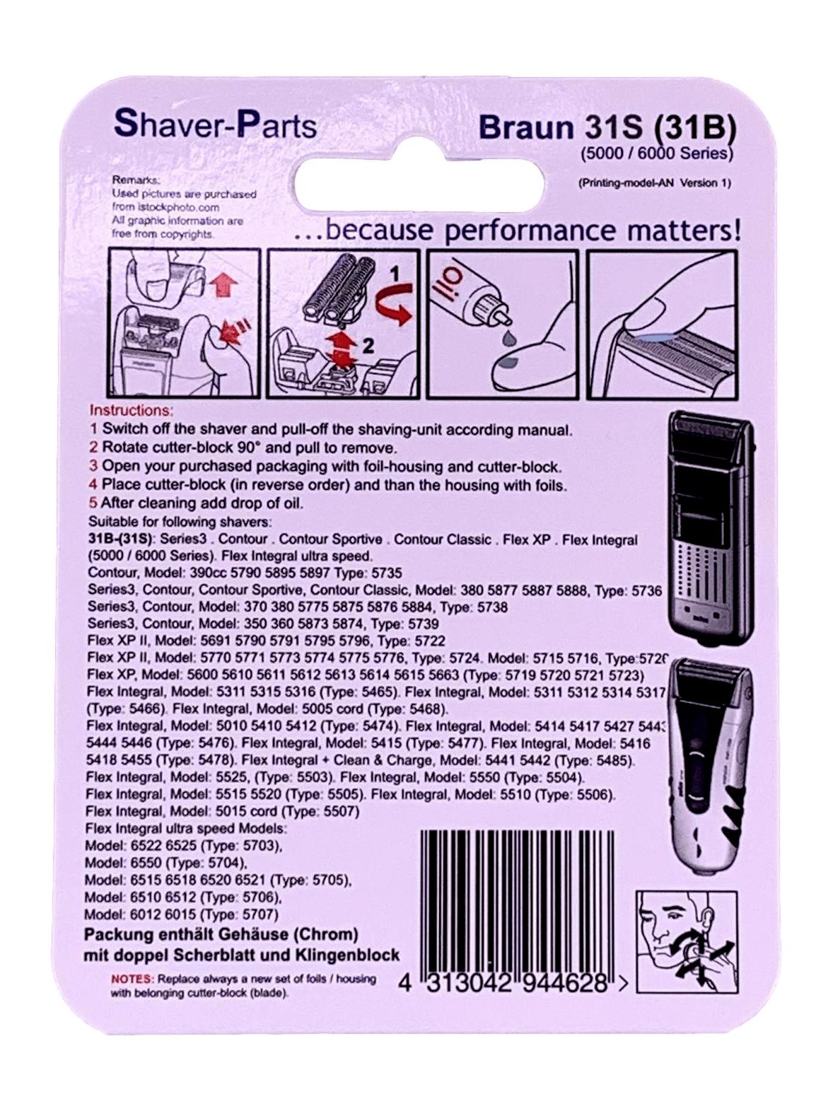 Rasierer Scherfolie + Klinge 31S 5000