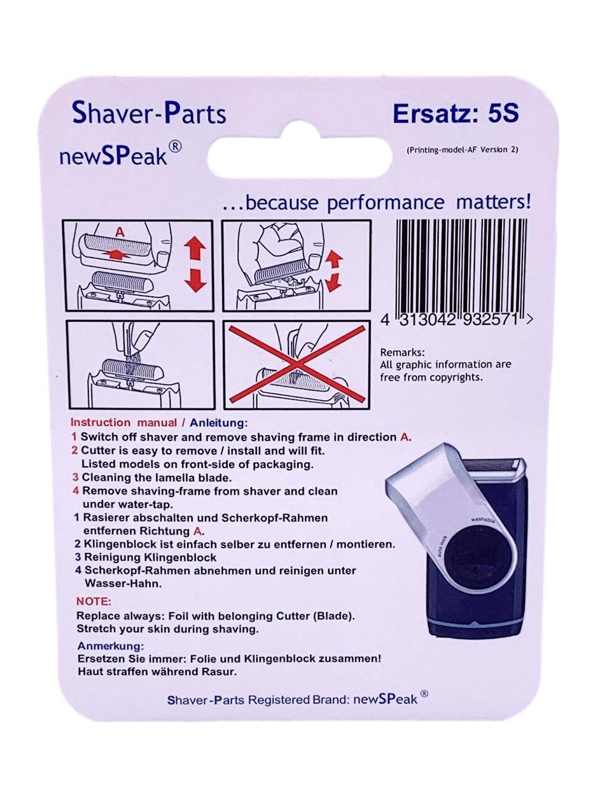 Rasierer Scherfolie +Klinge 5S / 500