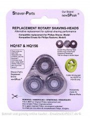 Rasierer Scherköpfe 3x *HQ167 HQ156